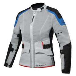 Jacke IXON M-NJORD LADY Hellgrau/Blau/Lebhaftes Rot