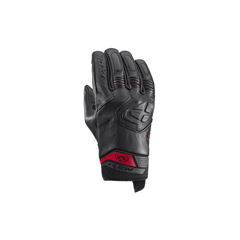 Handschuhe IXON MIG 2 aus Leder Schwarz/Rot