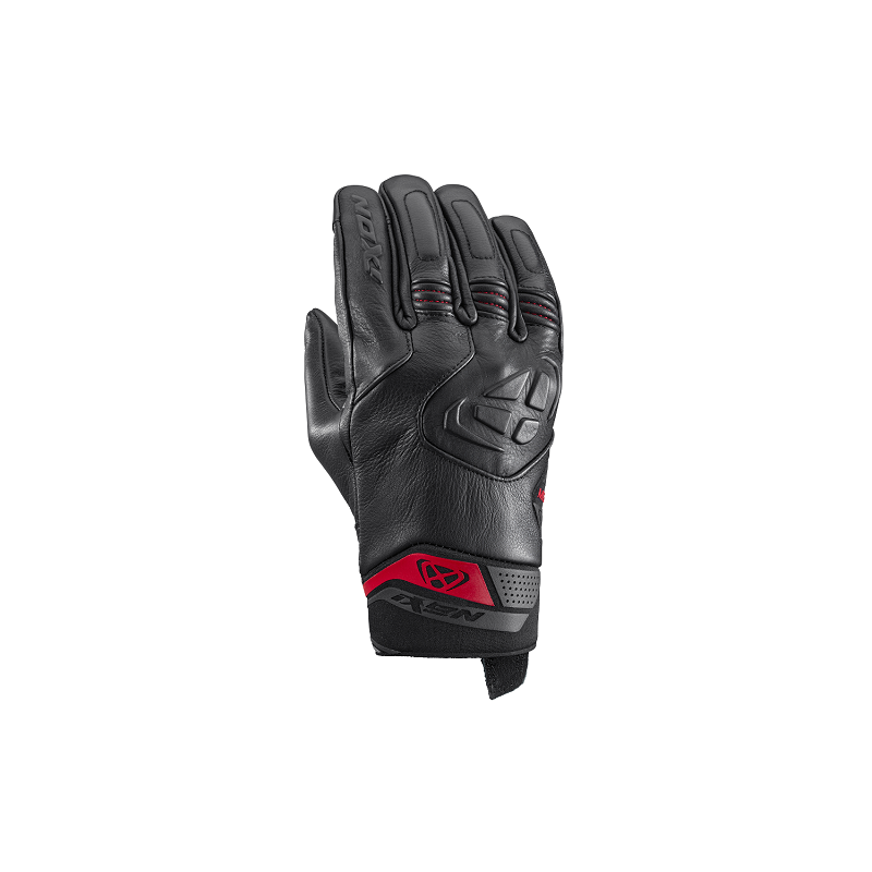 Gants IXON MIG 2 LEATHER NOIR/ROUGE