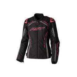 Veste femme RST S1 CE textile - noir/rose fluo