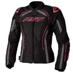 RST Damen S1 Mesh CE Textil-Jacke - Schwarz/Neon Pink