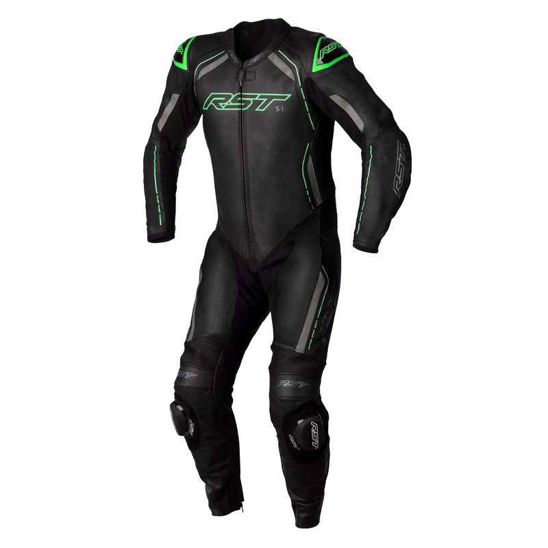 Combinaison RST S1 CE cuir - noir/gris/vert fluo