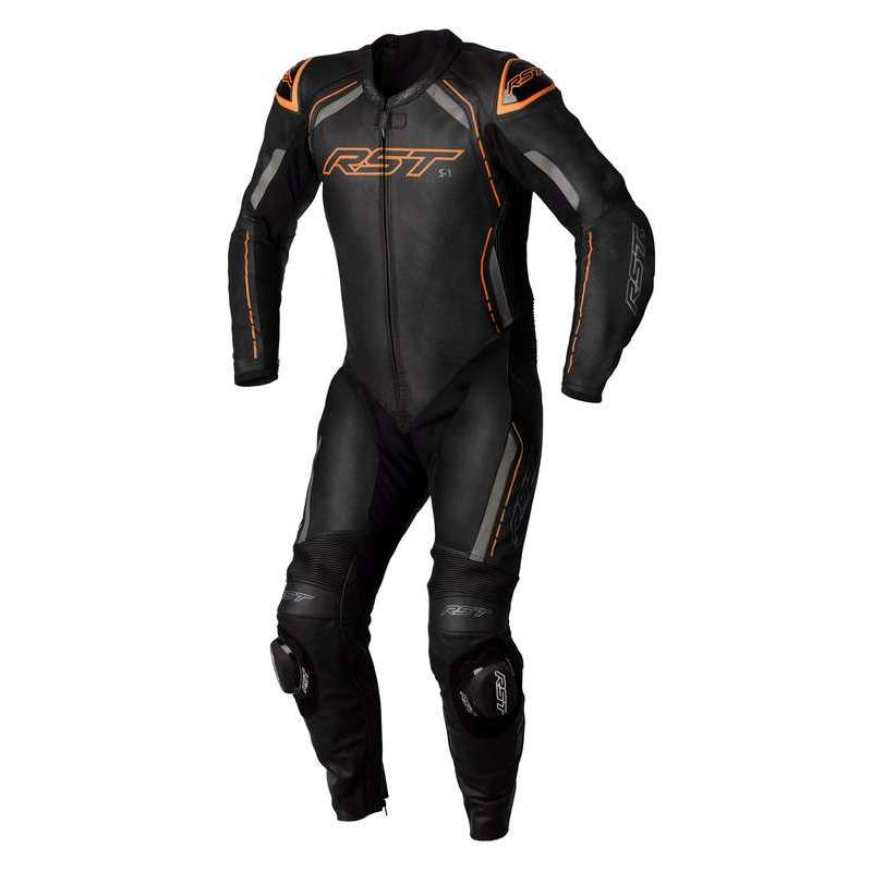 Combinaison RST S1 CE cuir - noir/gris/orange fluo