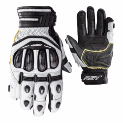 RST TracTech Evo 4 Short Leder Handschuhe Weiß/Schwarz