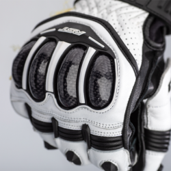 RST TracTech Evo 4 Short Leder Handschuhe Weiß/Schwarz