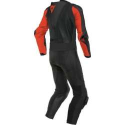 Cuir combinaisons perf. 1pce LAGUNA SECA 5 noir-rouge fluo
