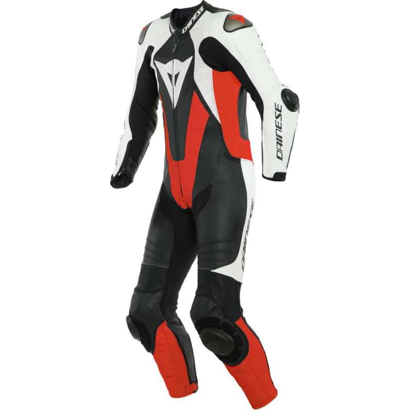 Lederkombi perf. 1-tlg. LAGUNA SECA 5 schwarz-weiss-rot fluo Lederkombi perf. 1-tlg. LAGUNA SECA 5 schwarz-weiss-rot fluo
