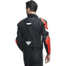 Combinaison en cuir 2 pcs Avro 4 noir mat-fluo rouge-blanc
