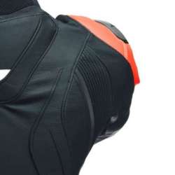 Combinaison en cuir 2 pcs Avro 4 noir mat-fluo rouge-blanc