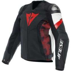Veste En Cuir Avro 5 noir-lava rouge-blanc
