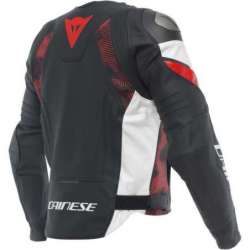 Veste En Cuir Avro 5 noir-lava rouge-blanc