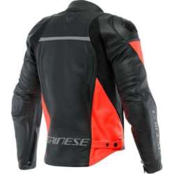 Lederjacke Racing 4 schwarz-fluo rot
