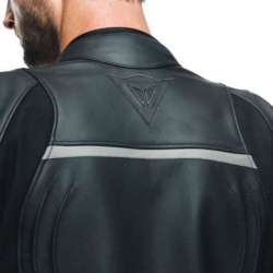 Lederjacke Racing 4 schwarz-fluo rot