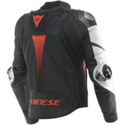 Veste en cuir Perf. Super Speed 4 noir mat, blanc, rouge