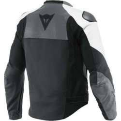 Lederjacke Sportiva matt schwarz-anthrazit-weiss