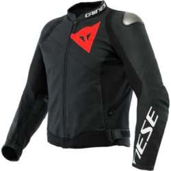 Veste en cuir Sportiva noir mat-noir