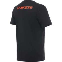 T-shirt Dainese Logo noir-rouge fluo