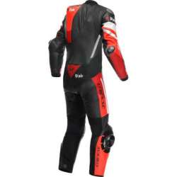 Combinaison cuir D-Air perf. 1-tlg Misano 3 noir-rouge-fluo
