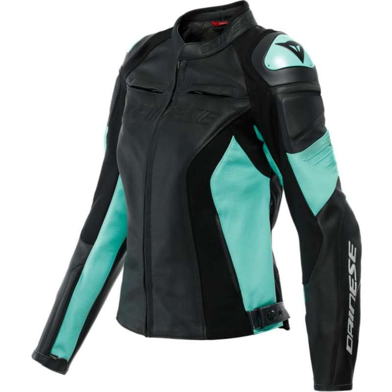 Veste Cuir Femmes Racing 4 noir-turquoise Veste Cuir Femmes Racing 4 noir-turquoise