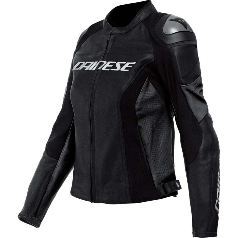 Damen Lederjacke Racing 4 schwarz