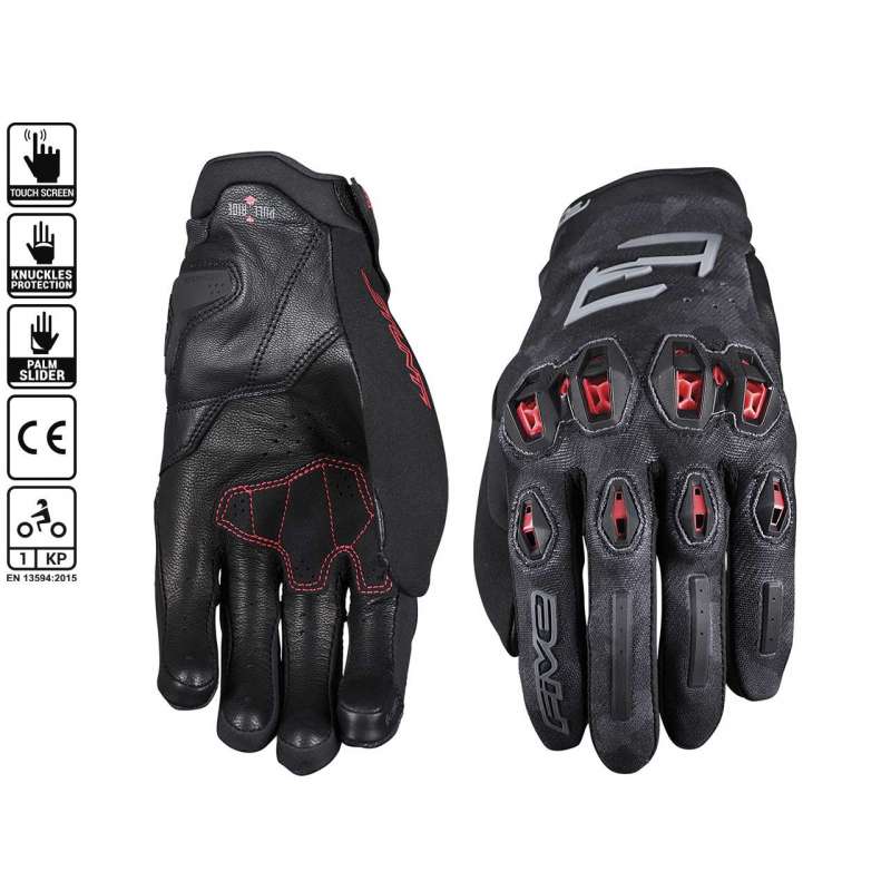 Gants Five Stunt Evo 2 Camo Black / Red Gants Five Stunt Evo 2 Camo Black / Red