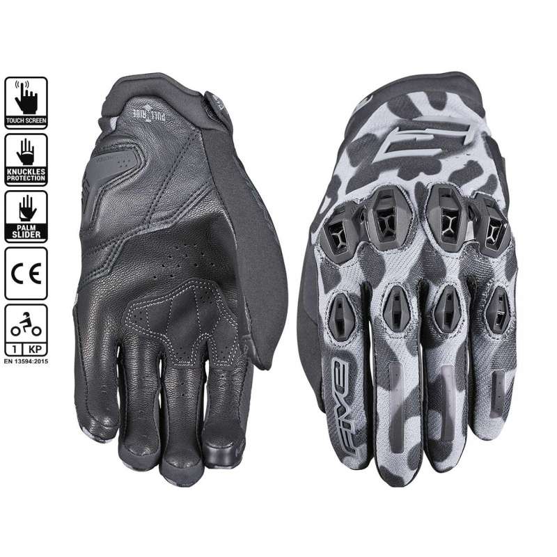 Five-Handschuhe Stunt Evo 2 Frau Leopard Grau