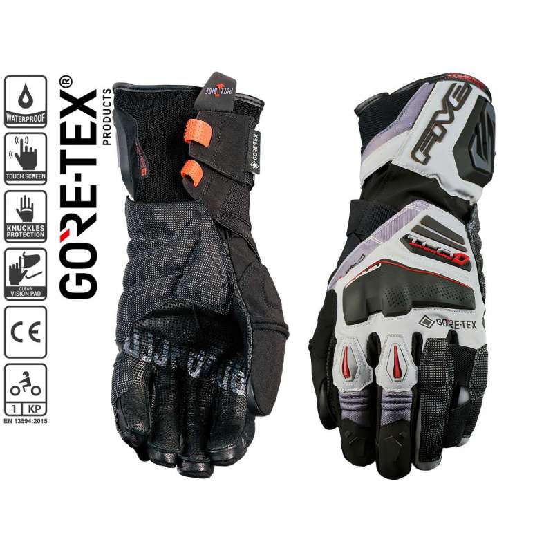 Five-Handschuhe TFX1 GTX Grau / Grau / Rot