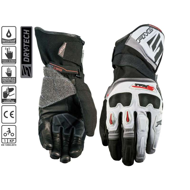 Five-Handschuhe TFX2 WP Grau / Grau / Rot