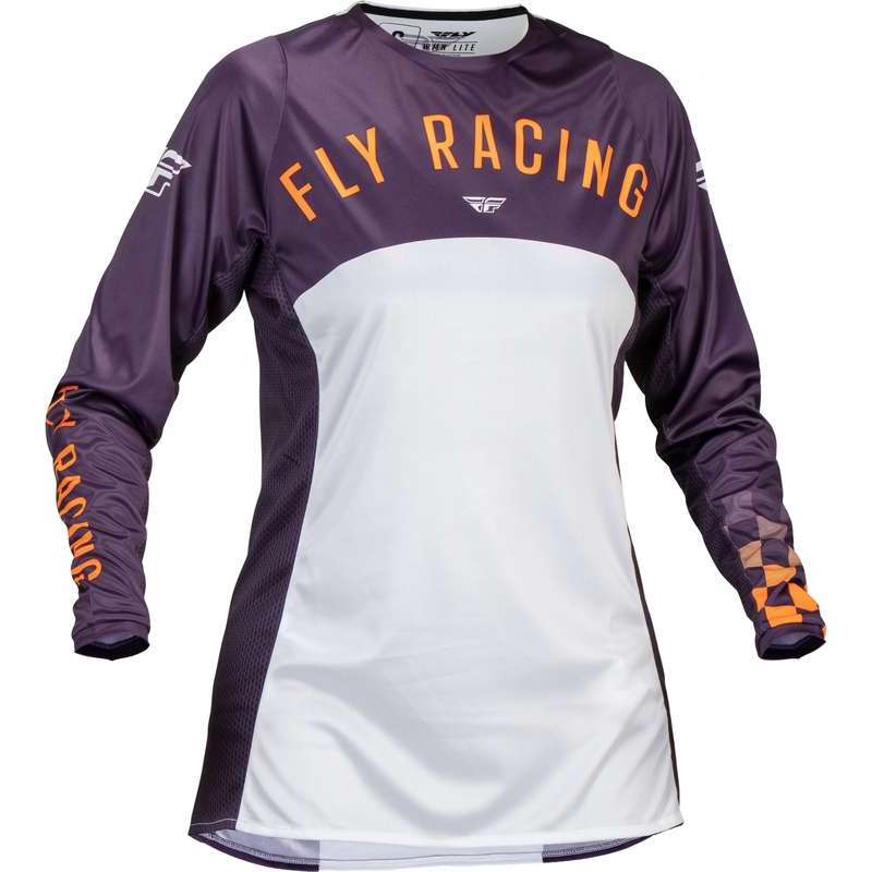 FLY RACING Lite Damen Trikot - Deep Purple/Weiß/Neon Coral