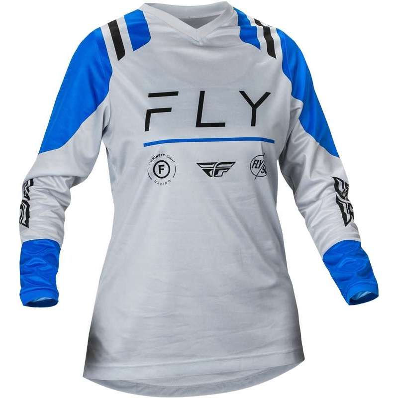 FLY RACING F-16 Damen Trikot - Arctic Grey/blau