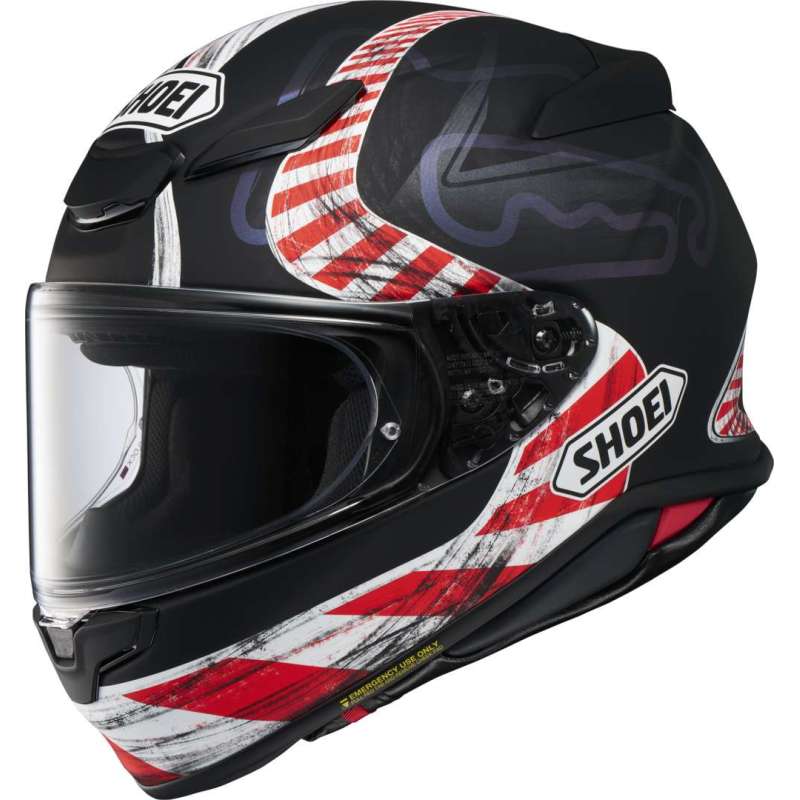 Casque intégral Shoei NXR2 Knee Down TC-5, noir mat-rouge-blanc Casque intégral Shoei NXR2 Knee Down TC-5, noir mat-rouge-blanc