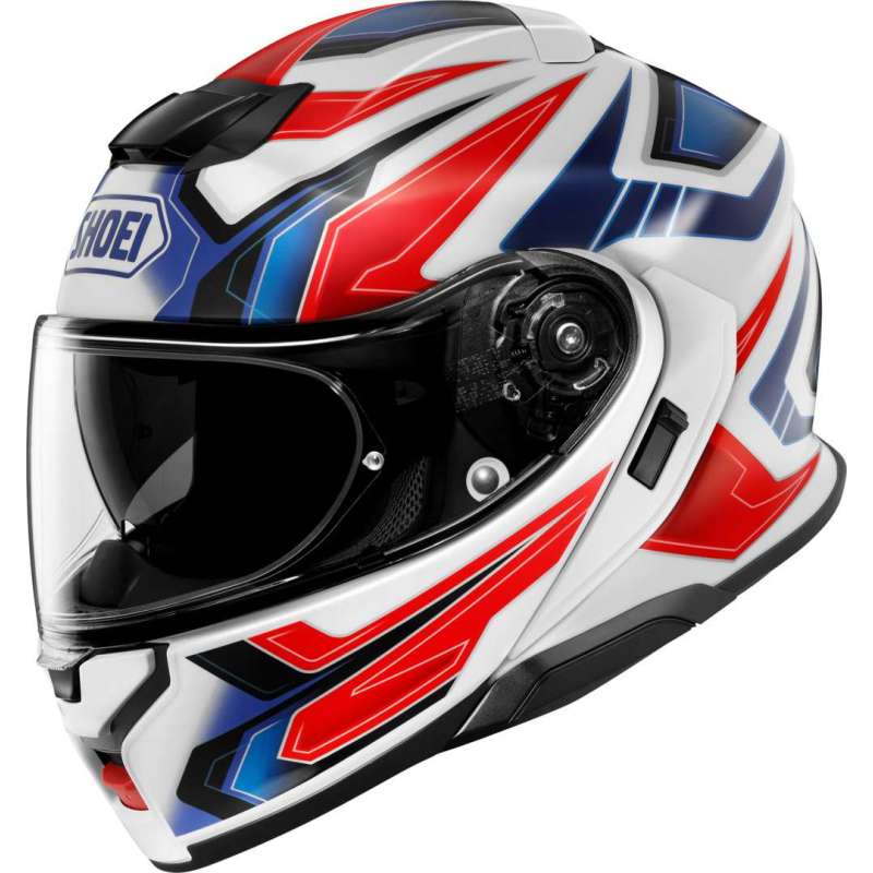 Modularer Helm Shoei Neotec 3 Anthem TC-10, weiß-blau-rot Modularer Helm Shoei Neotec 3 Anthem TC-10, weiß-blau-rot