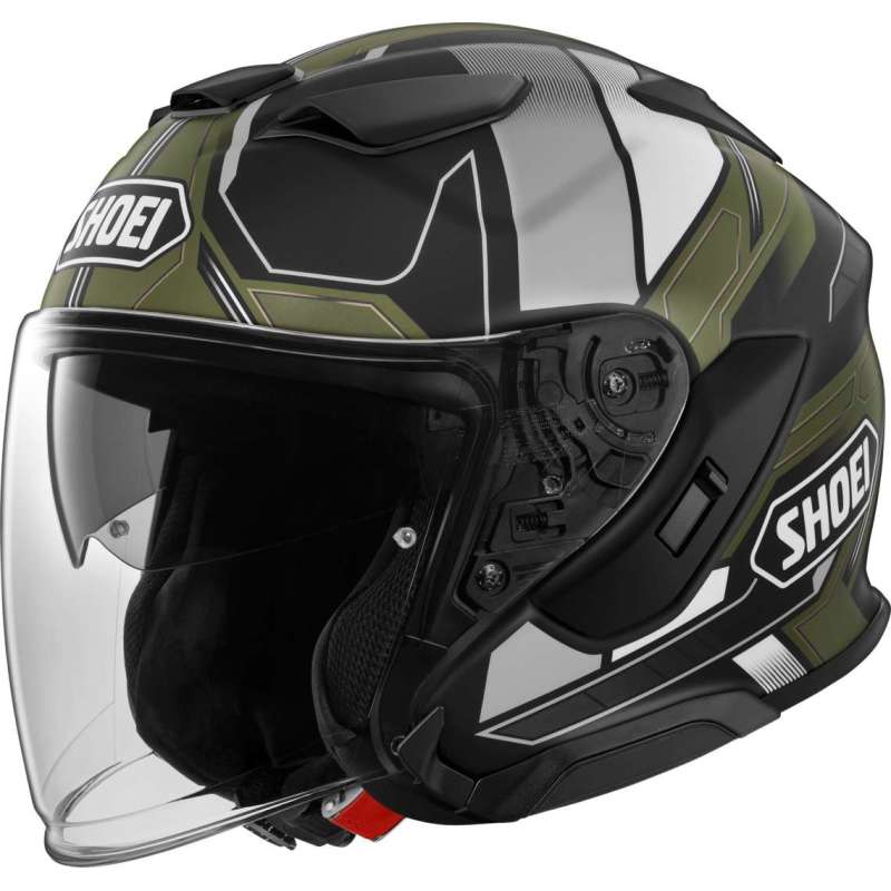 Casque jet Shoei J-Cruise 3 Whizzy TC-11 noir mat-olive Casque jet Shoei J-Cruise 3 Whizzy TC-11 noir mat-olive