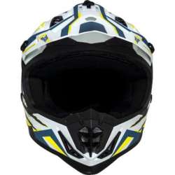 Casque de Motocross iXS363 2.0 blanc mat bleu jaune fluo
