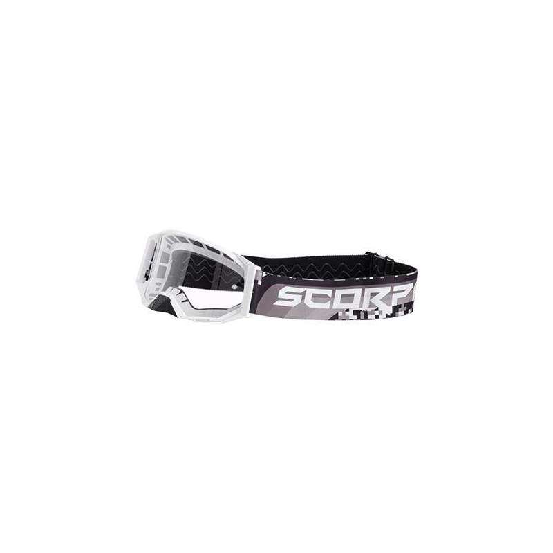 Lunettes de cross SCORPION  E24 Blanc-Noir
