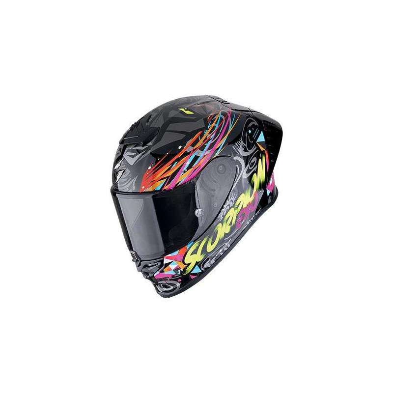 Casque Intégral SCORPION EXO-R1 EVO II AIR SAVAGE Noir-Bleu-Rose