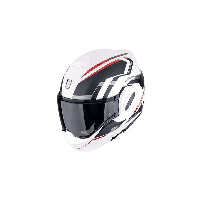 Modulohelm SCORPION EXO-TECH EVO FURIO Mattweiß-Schwarz-Rot