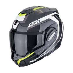 Casque Modulable SCORPION EXO-TECH EVO CARBONE COSY Noir-Jaune fluo