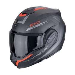 Modulohelm SCORPION EXO-TECH EVO CARBONE COSY Mattschwarz - Rot