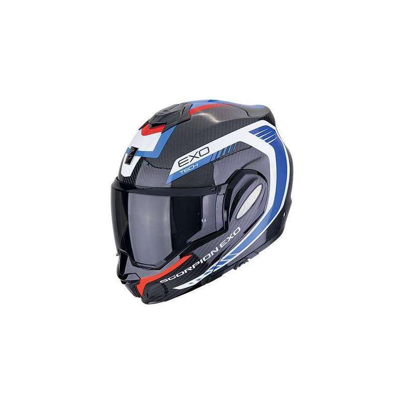 Casque Modulable SCORPION EXO-TECH EVO CARBONE COSY Noir-Bleu-Rouge Casque Modulable SCORPION EXO-TECH EVO CARBONE COSY Noir-Bleu-Rouge