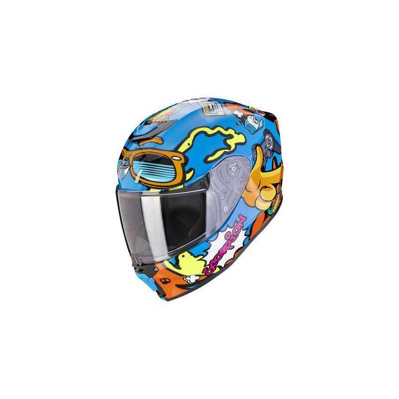 Integralhelm Kind SCORPION EXO-JNR AIR FUN Blau-Orange