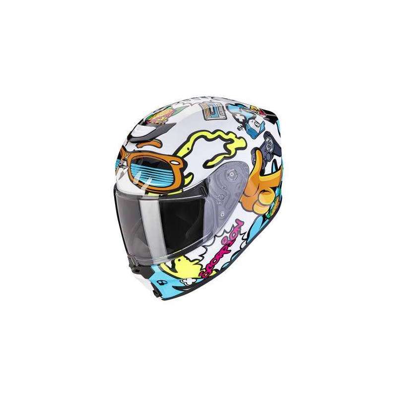 Casque Intégral Enfant SCORPION EXO-JNR AIR FUN Blanc-Bleu