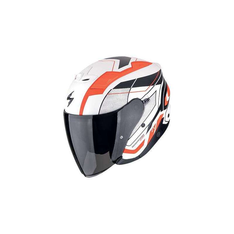 Casque Jet SCORPION EXO-Z1 VUE Blanc mat-Rouge-Noir