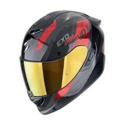 Integralhelm SCORPION EXO-1400 EVO II CARBON AIR PLATTED Schwarz-Rot