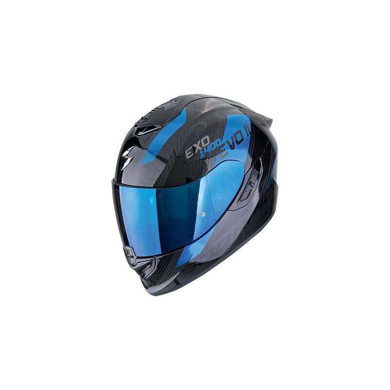 Integralhelm SCORPION EXO-1400 EVO II CARBON AIR PLATTED Schwarz-Blau