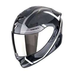 Integralhelm SCORPION EXO-1400 EVO II CARBON AIR ENKO Schwarz-Silber-Weiß