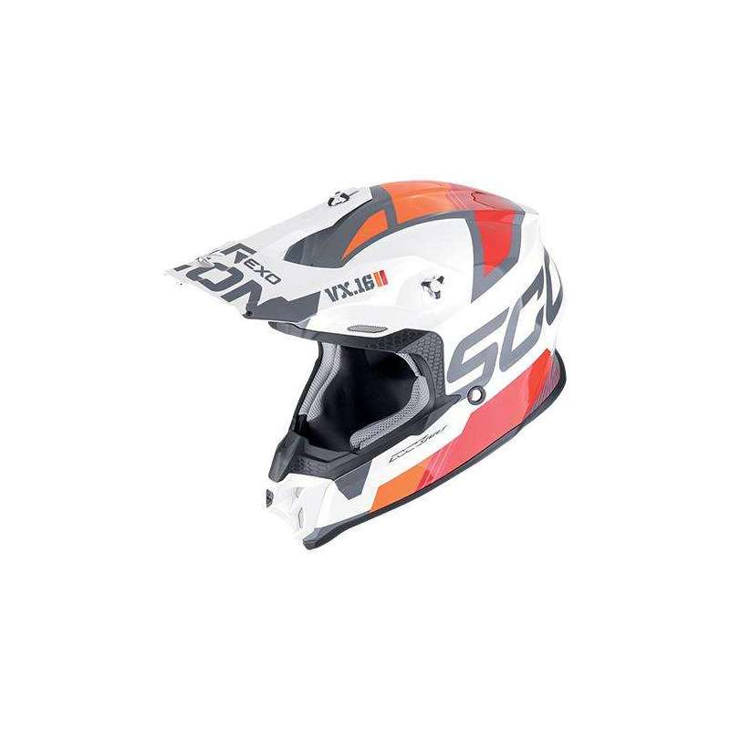 Cross-Helm SCORPION VX-16 EVO AIR ANALOG Weiß-Orange