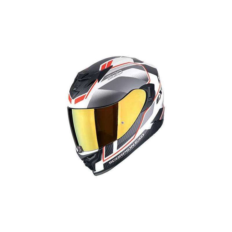 Casque Intégral SCORPION EXO-520 EVO AIR LENA Blanc mat-Argent-Rouge Casque Intégral SCORPION EXO-520 EVO AIR LENA Blanc mat-Argent-Rouge