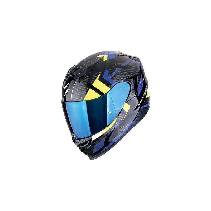 Integralhelm SCORPION EXO-520 EVO AIR SENSUS Schwarz-Blau-Leuchtgelb