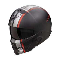 Modulierbarer Helm SCORPION EXO-COMBAT II LORD Mattschwarz-Rot